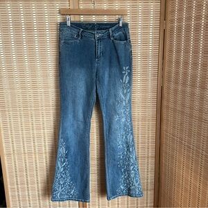 Embroidered Blue Bootcut Jeans - Size 4